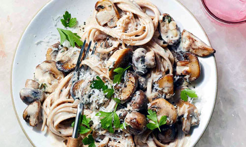 Mushroom Cream Linguine